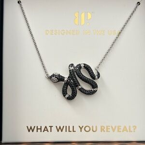 Black Snake Pendant Necklace